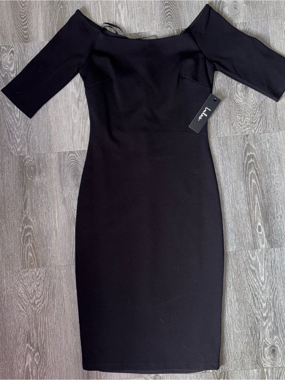 NWT Lulu's Black Off-the-Shoulder BODYCON Dress